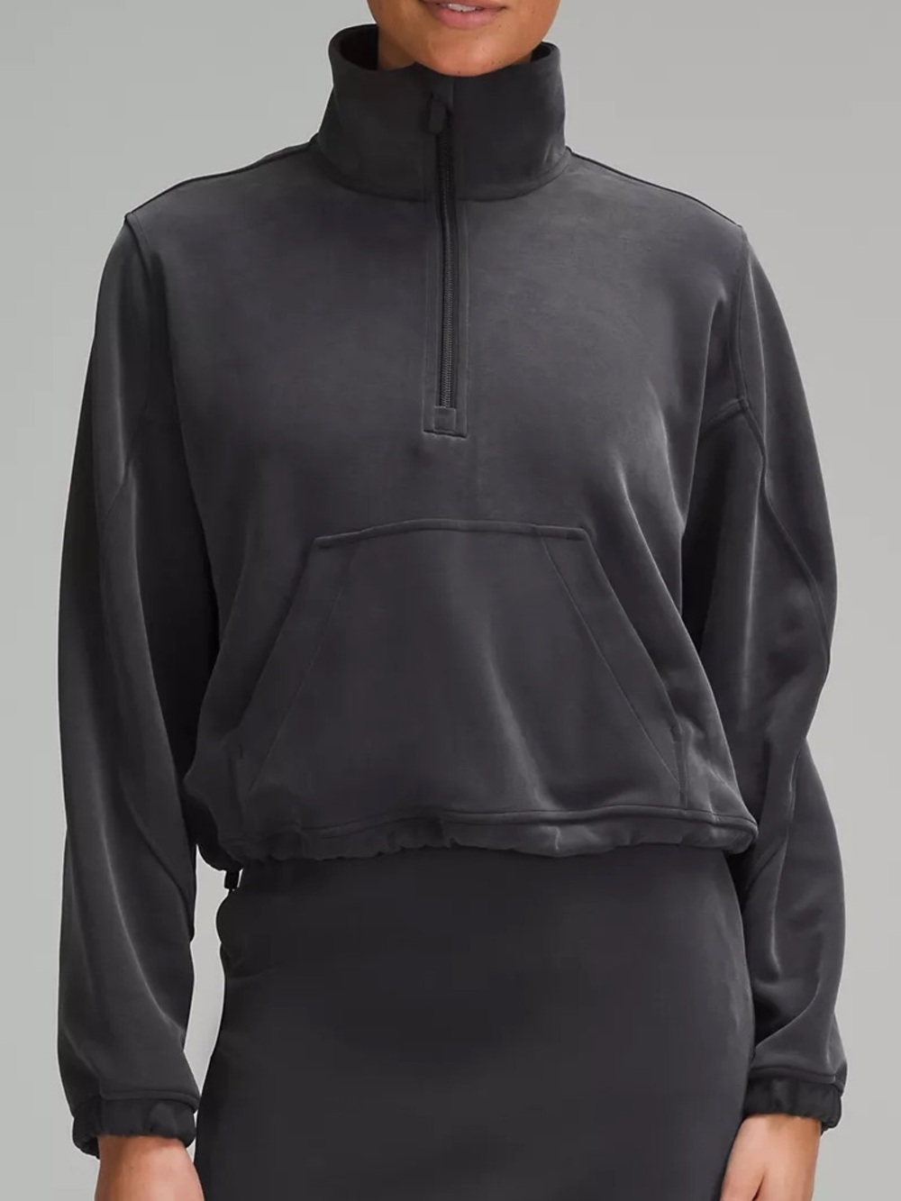 Lululemon Black Brushed Softstreme Half Zip Pullover Size 4 Square Dot